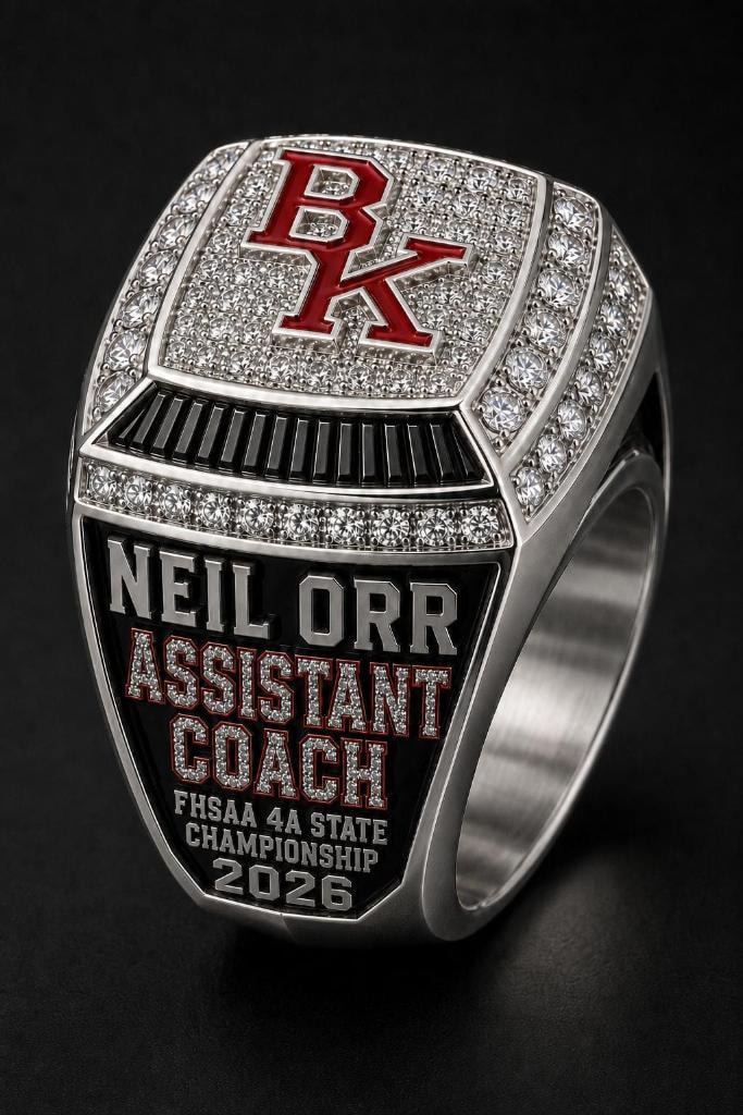 Neil Orr — FHSAA 4A State Championship Assistant Coach Ring 2026